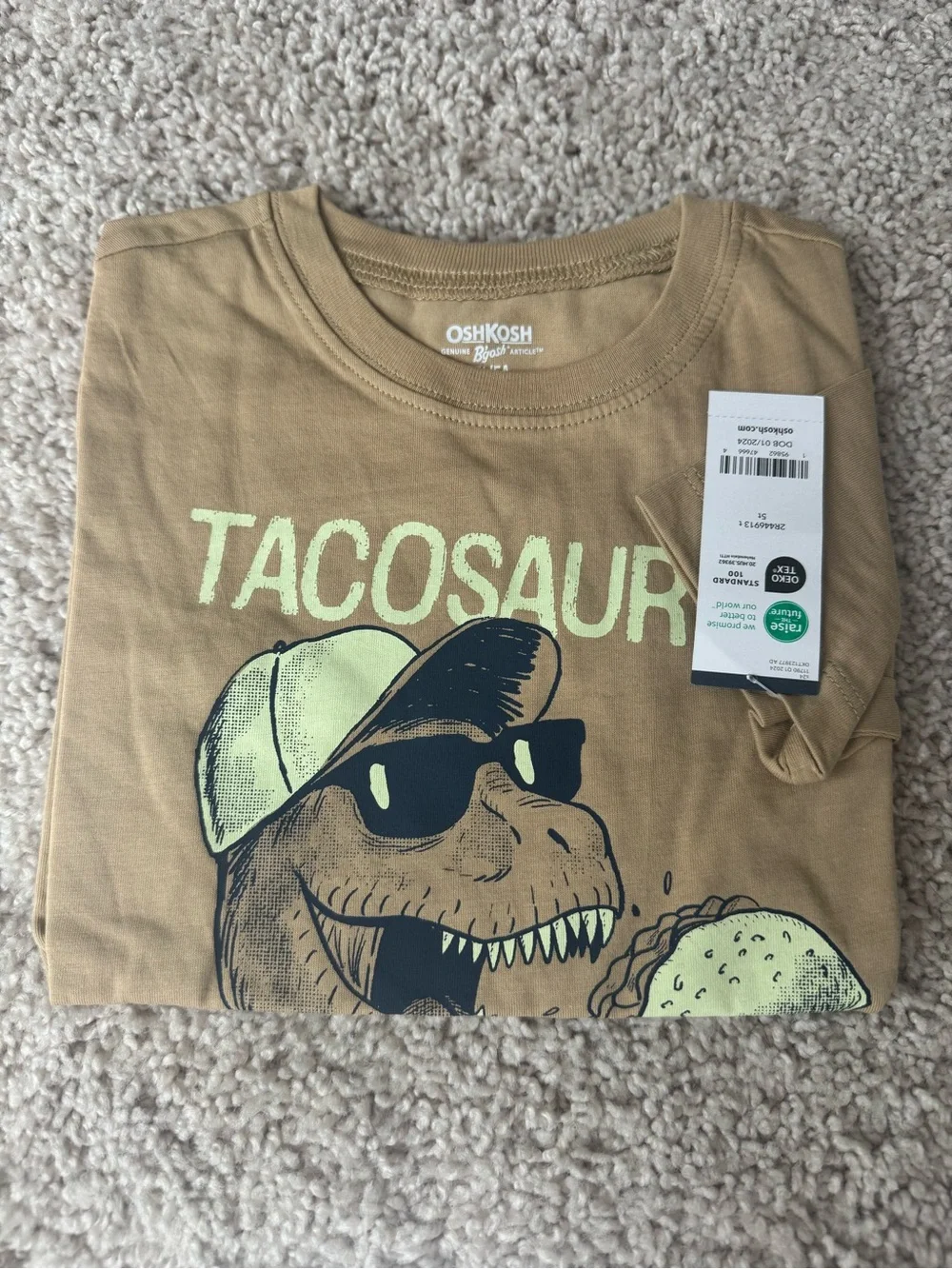 OshKosh B'gosh Tan 'Tacosaurus Attack' Graphic Tee for Kids